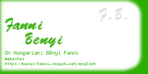 fanni benyi business card