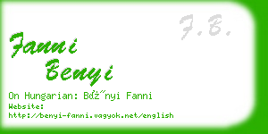 fanni benyi business card